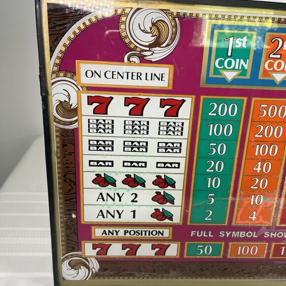 Vintage 80s Bally Payout Glass Triple 7 BAR Casino Las Vegas Retro - Picture 4 of 9